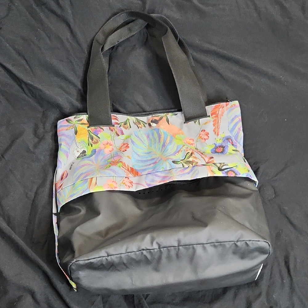 Nike Floral Black Tote Bag